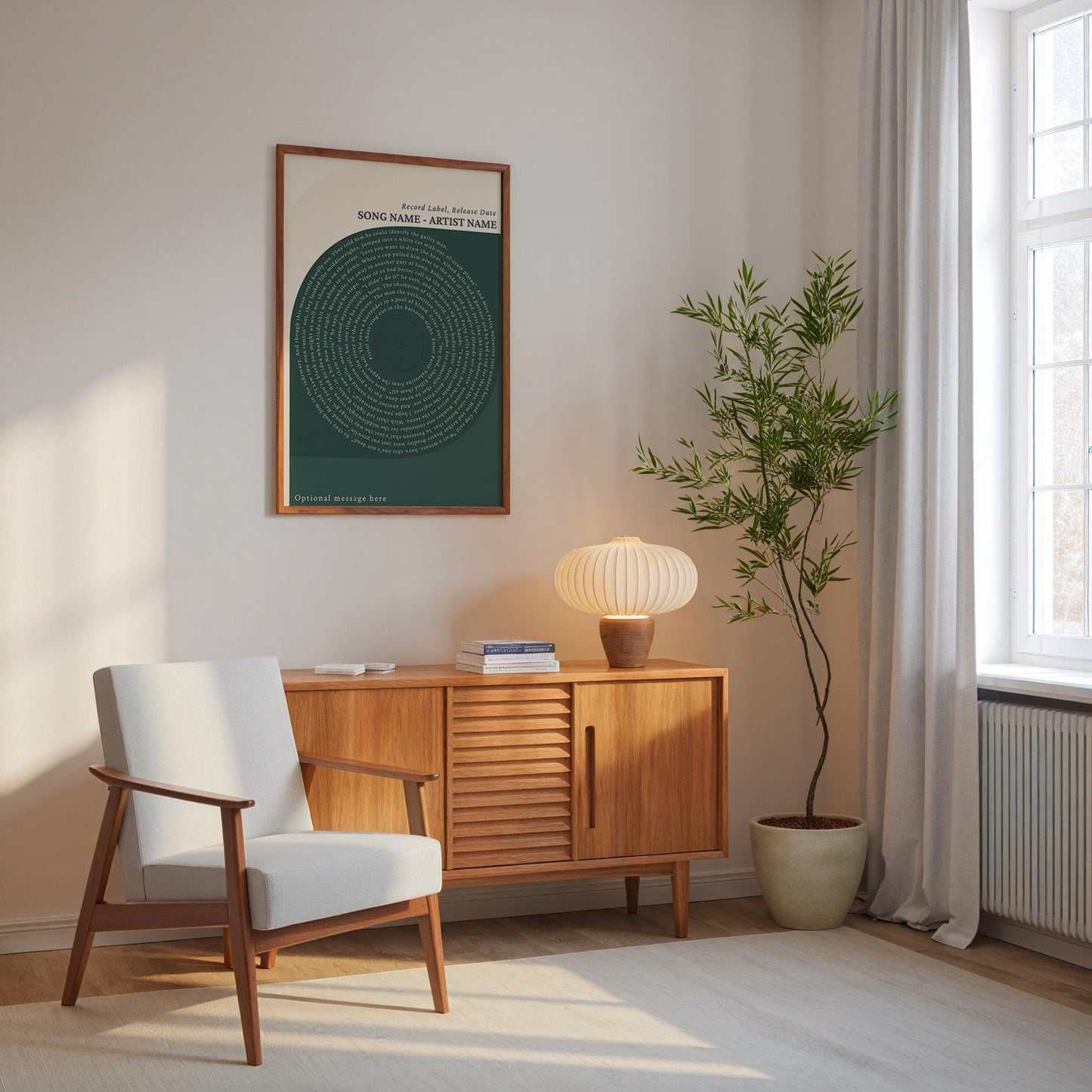 Bauhaus Poster, Custom Song Lyrics Art Print - Modern Vinyl