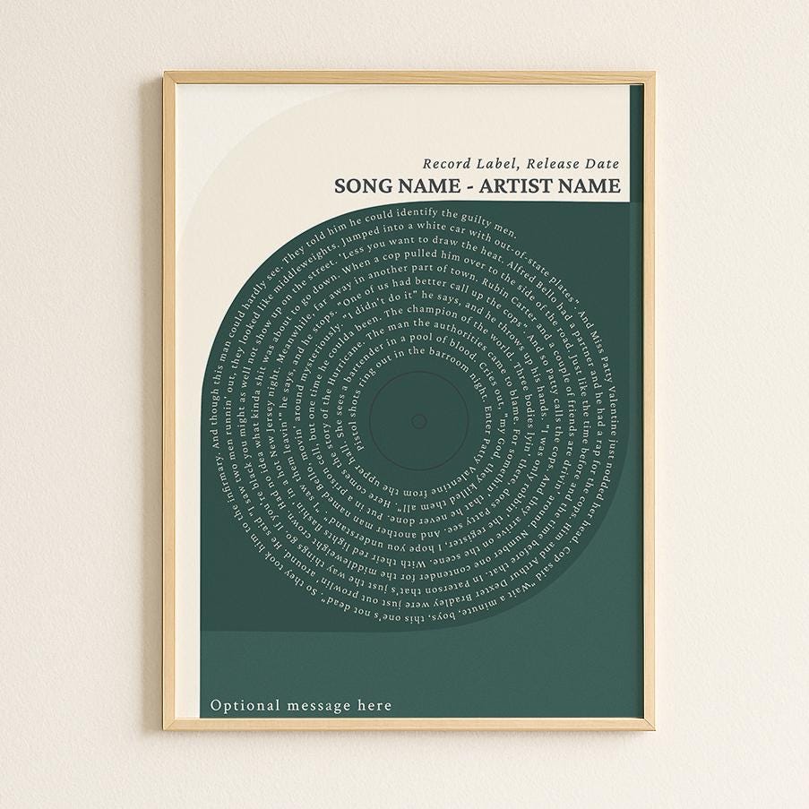 Bauhaus Poster, Custom Song Lyrics Art Print - Modern Vinyl