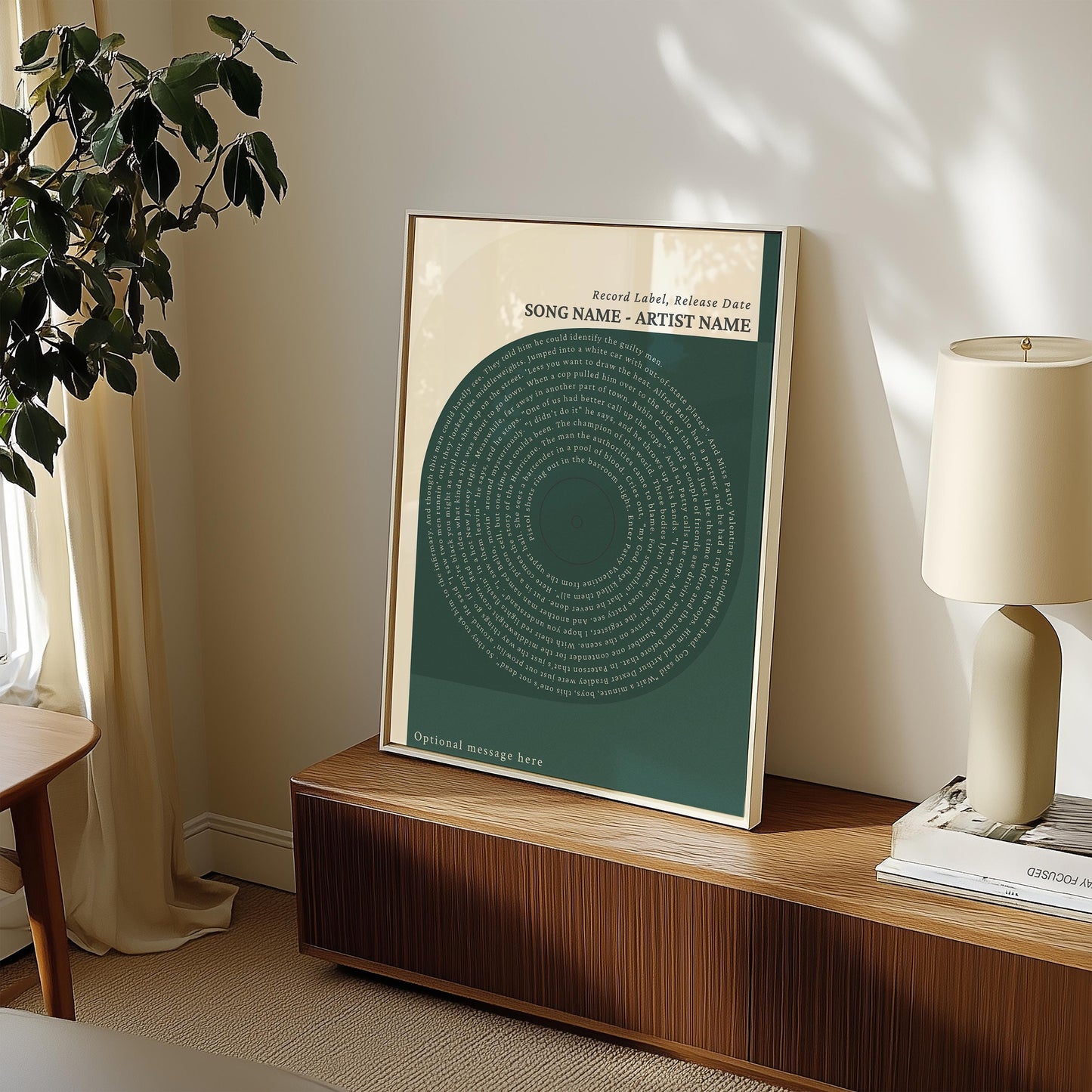 Bauhaus Poster, Custom Song Lyrics Art Print - Modern Vinyl