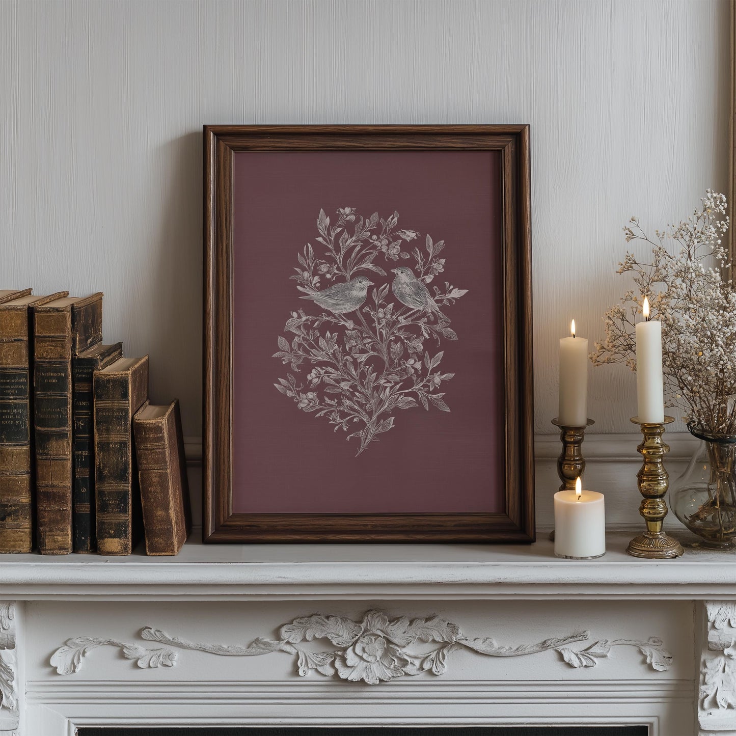 Vintage Bird Botanical Print