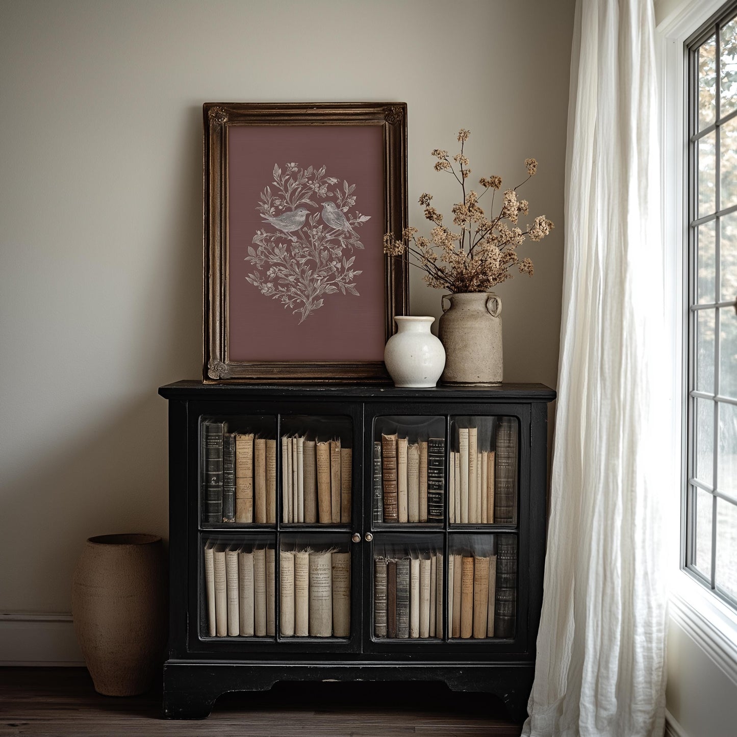 Vintage Bird Botanical Print