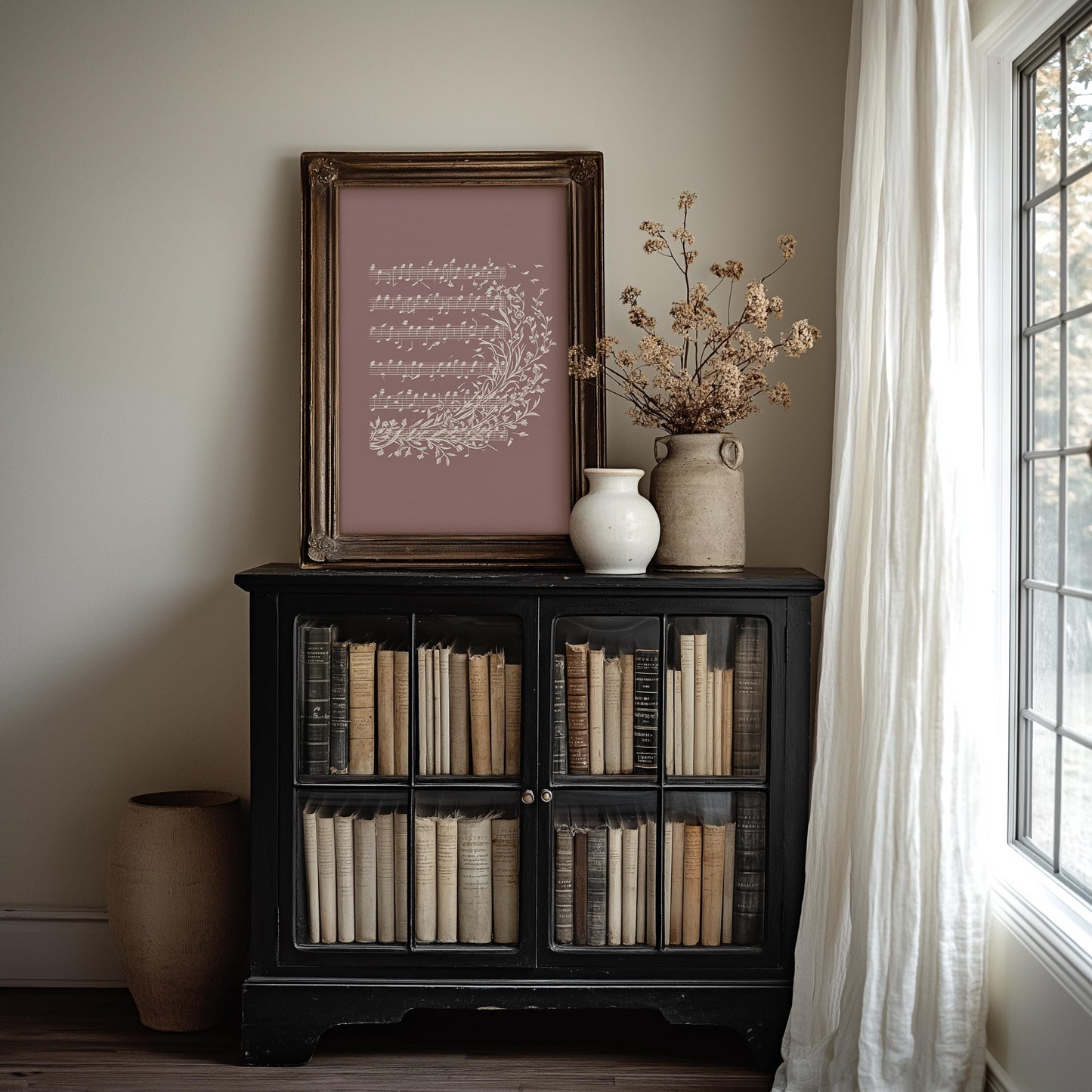 Vintage Music Sheet Botanical Print