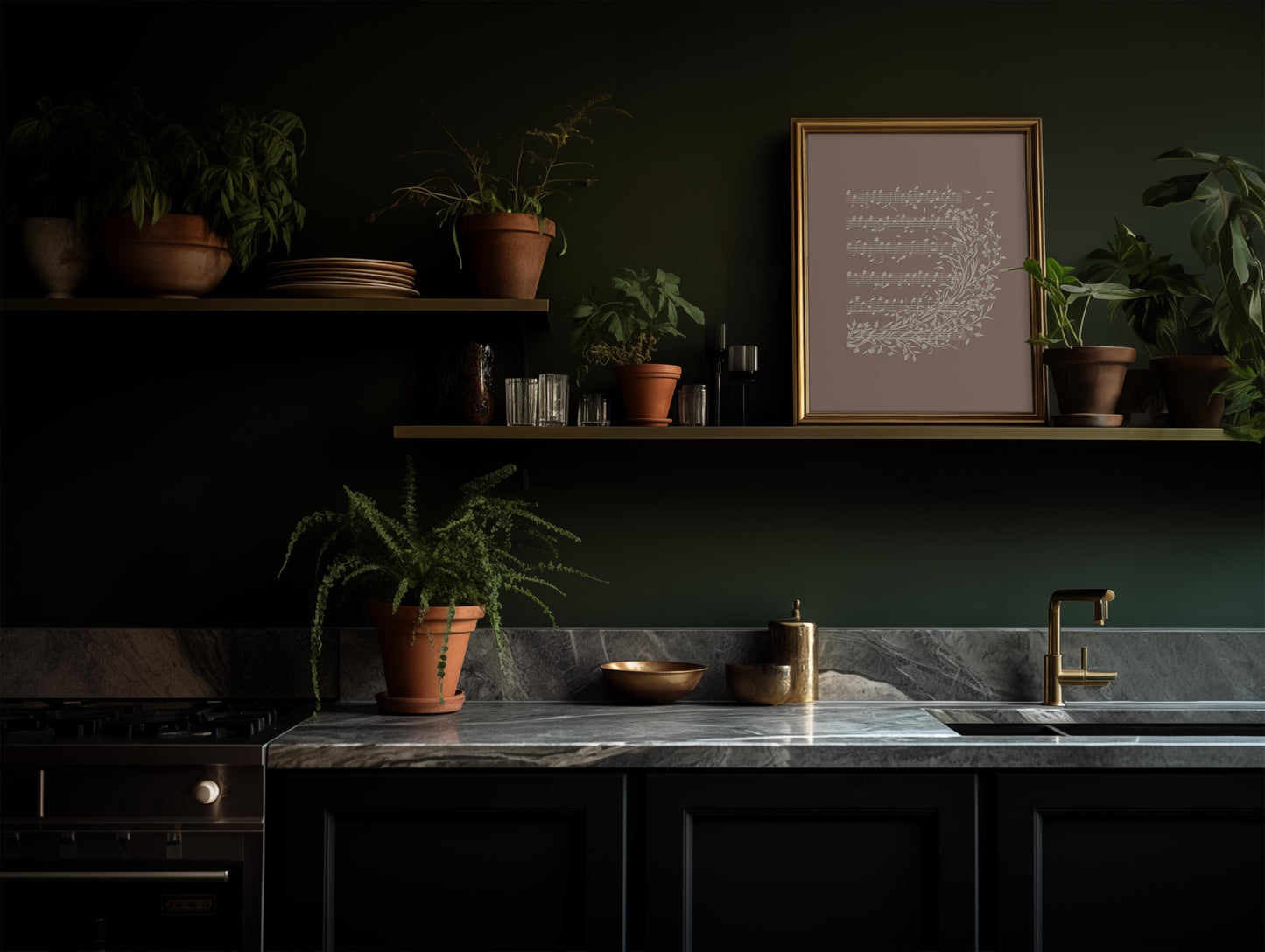 Vintage Music Sheet Botanical Print