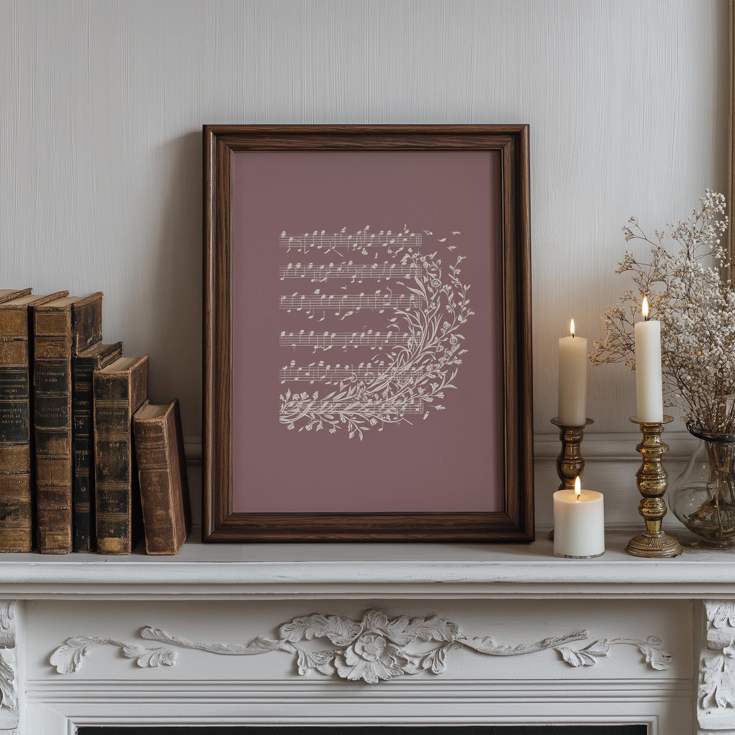 Vintage Music Sheet Botanical Print