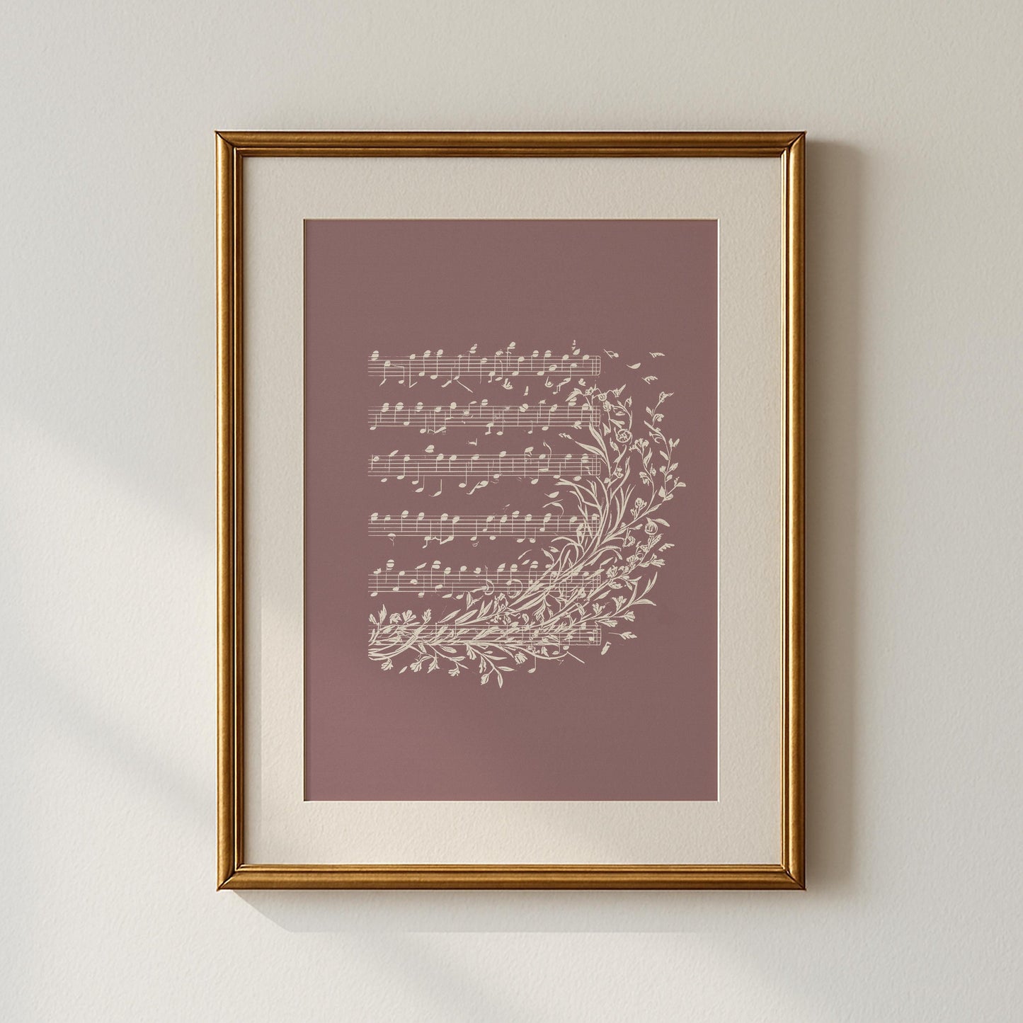 Vintage Music Sheet Botanical Print