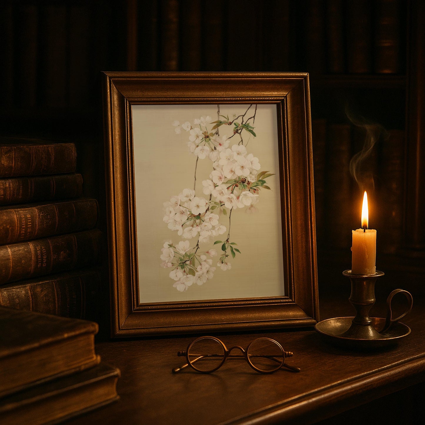 Japanese White Cherry Blossom Print