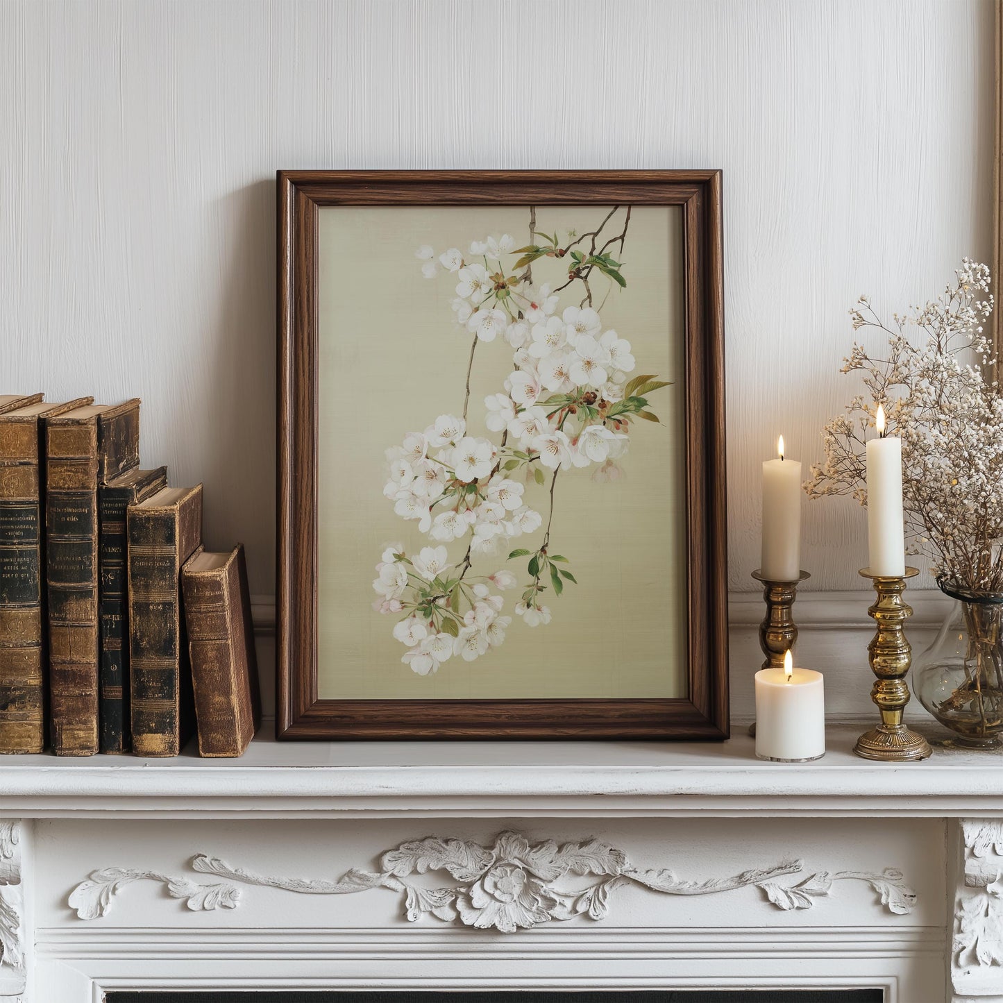Japanese White Cherry Blossom Print