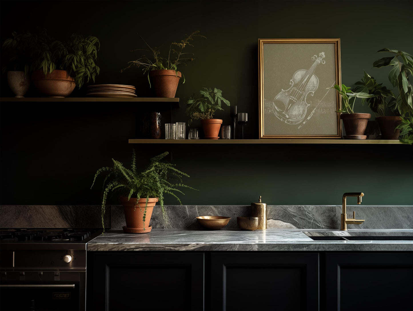 Vintage Violin Sketch Print