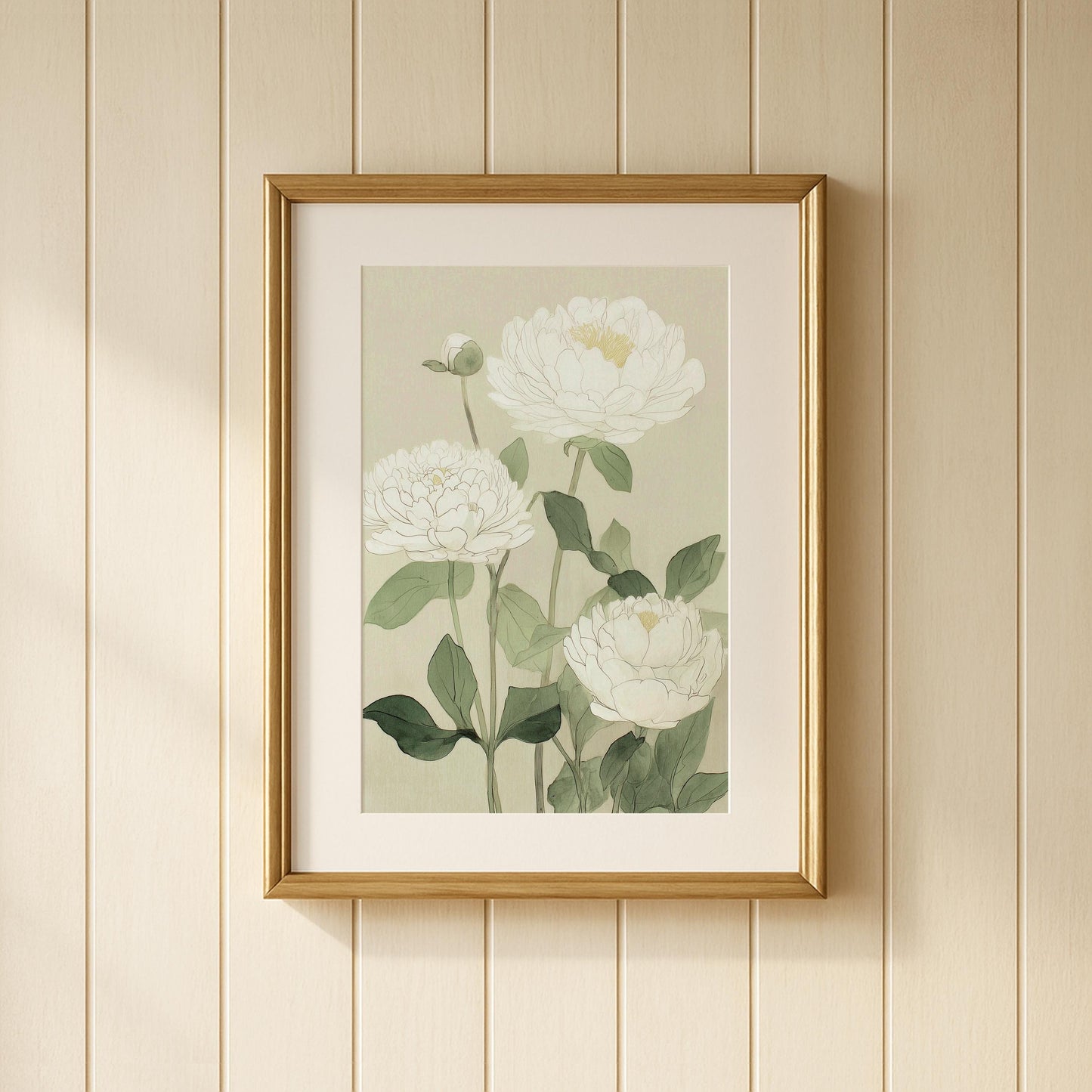Japanese White Peony Print