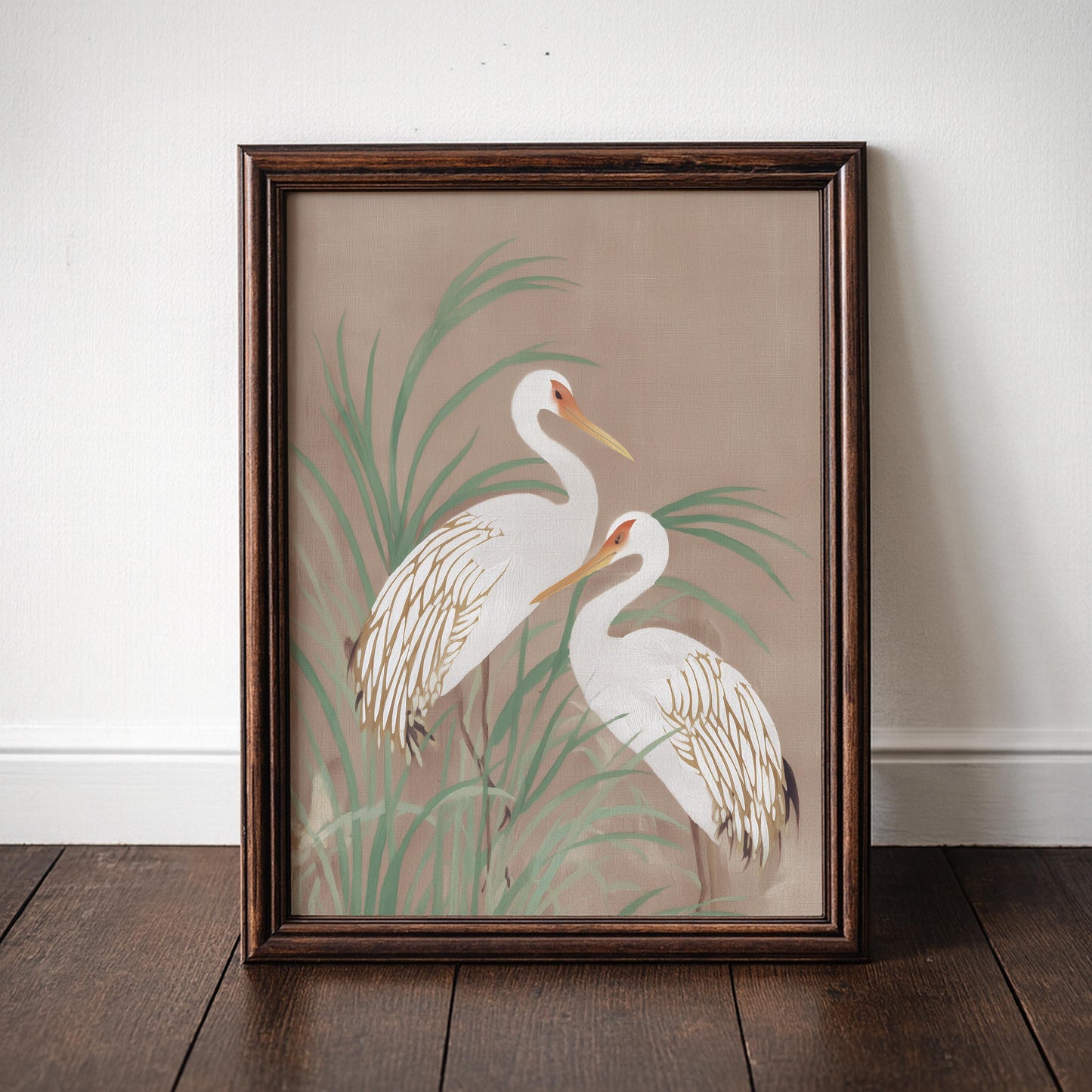 Japanese Cranes Standing Print