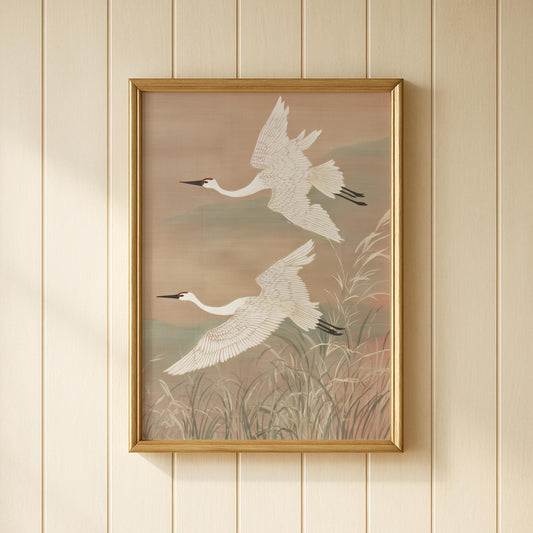 Flying Cranes Japanese Print