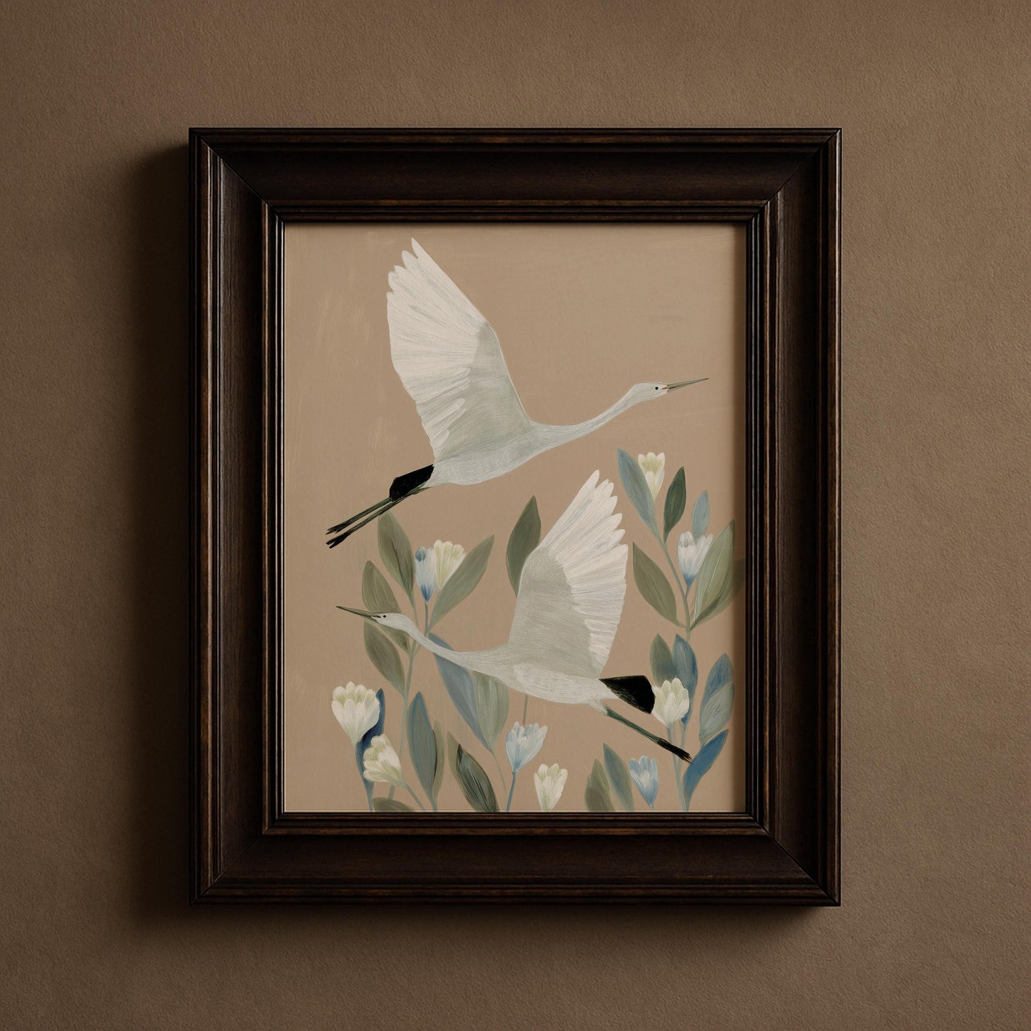 Japanese Cranes Flying Print